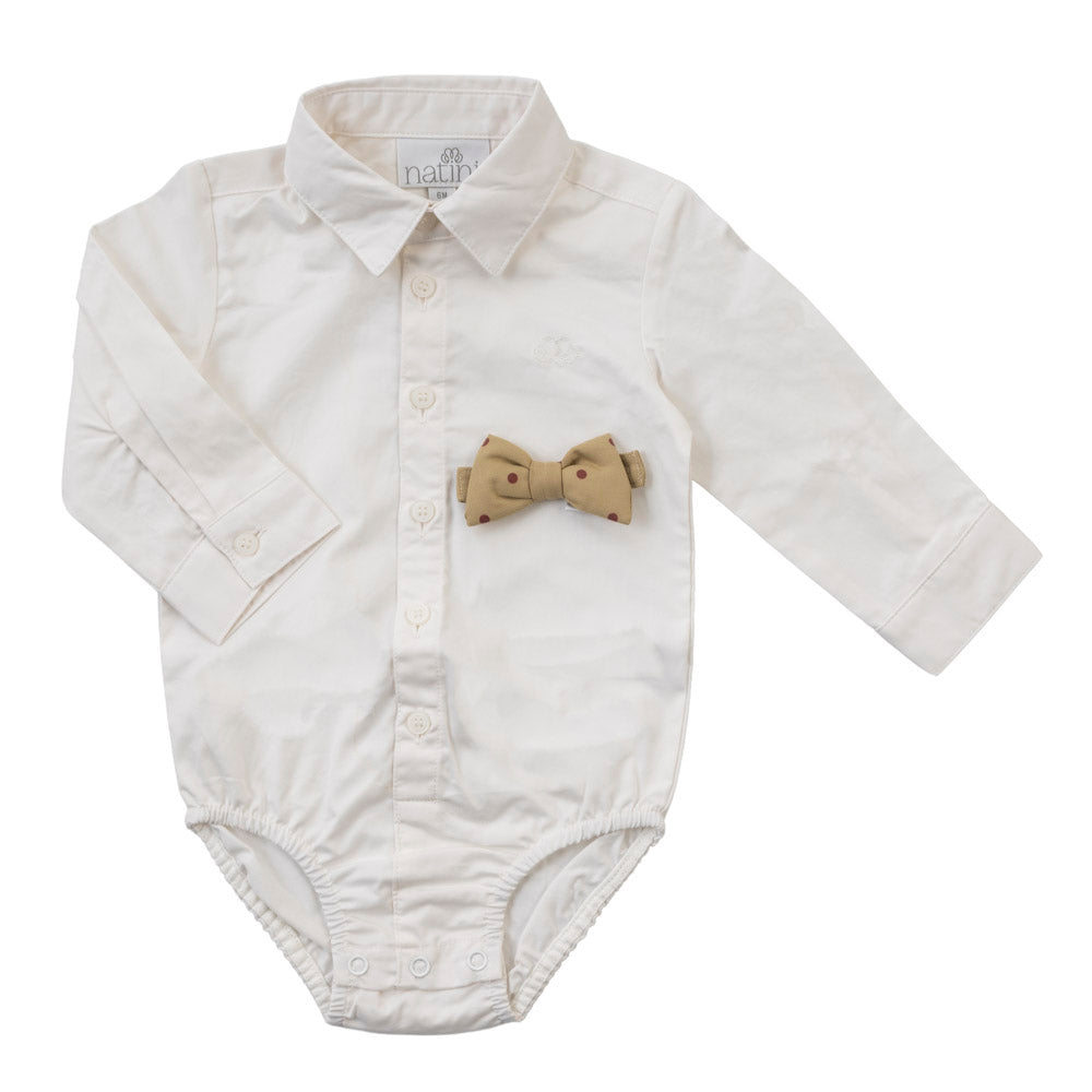 BODYSHIRT PIERROT BOW DOTS BORDEAUX