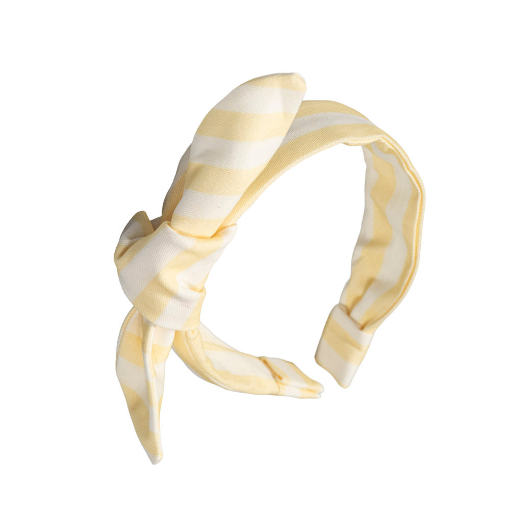 Bandeaux pour cheveux rayés blanc et jaune