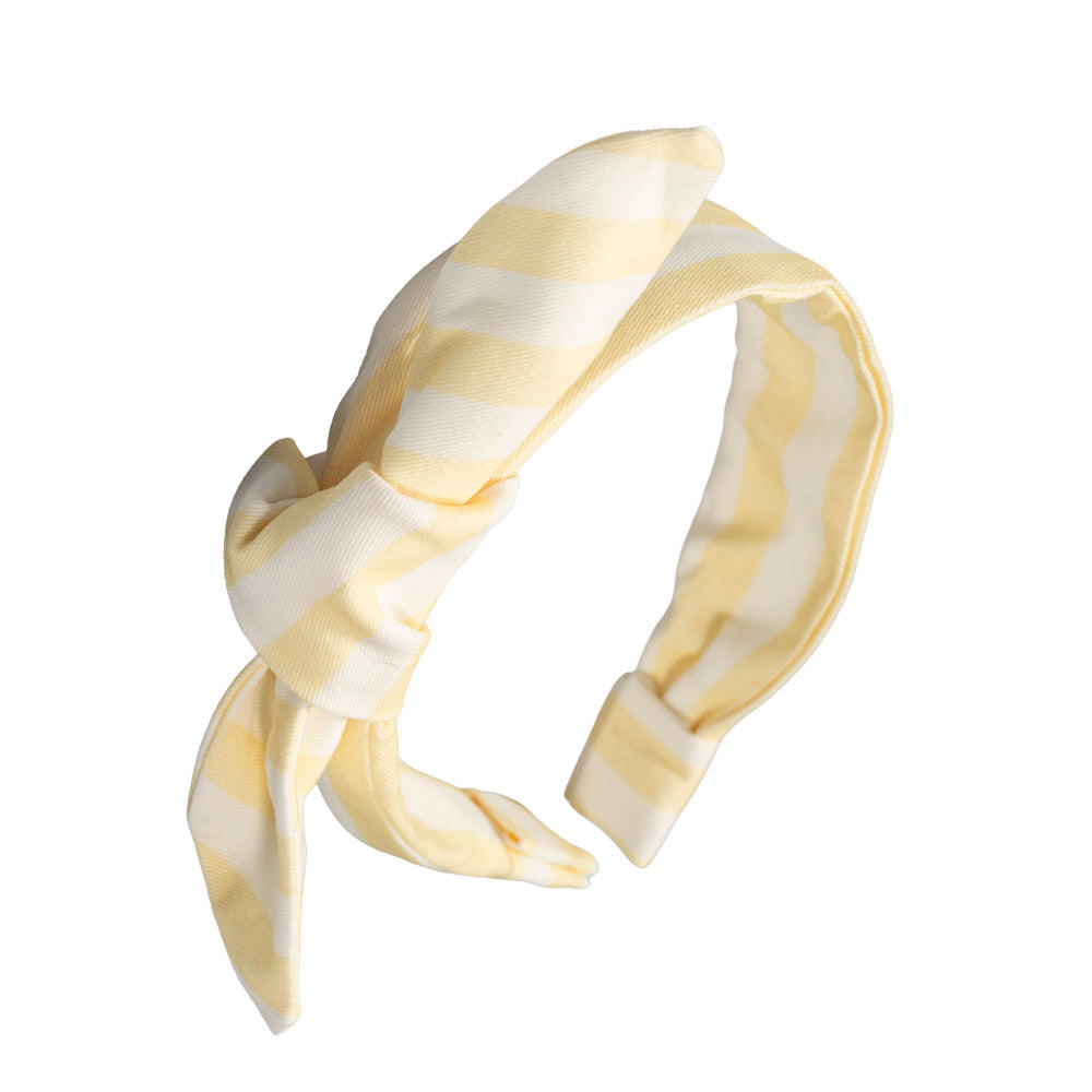 Bandeaux pour cheveux rayés blanc et jaune