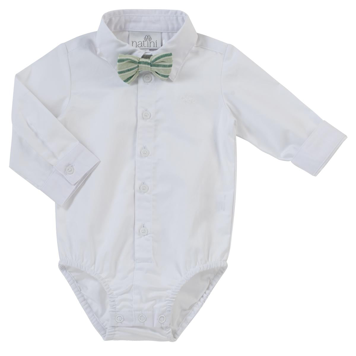 BODYSHIRT PIERROT NOEUD RAYURES VERT