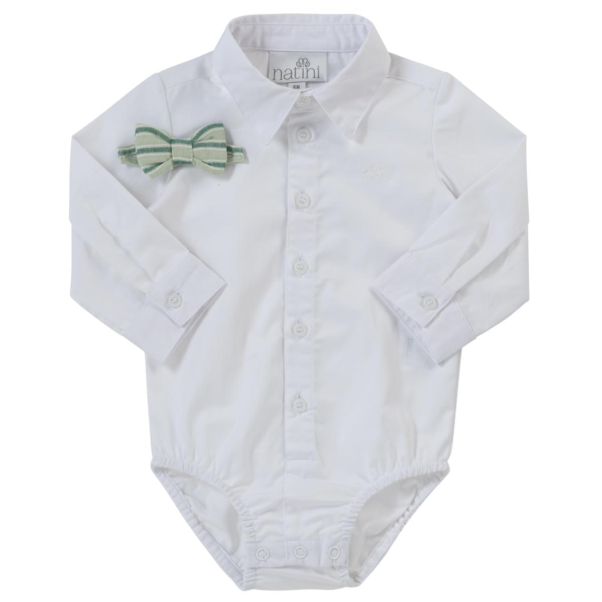 BODYSHIRT PIERROT NOEUD RAYURES VERT