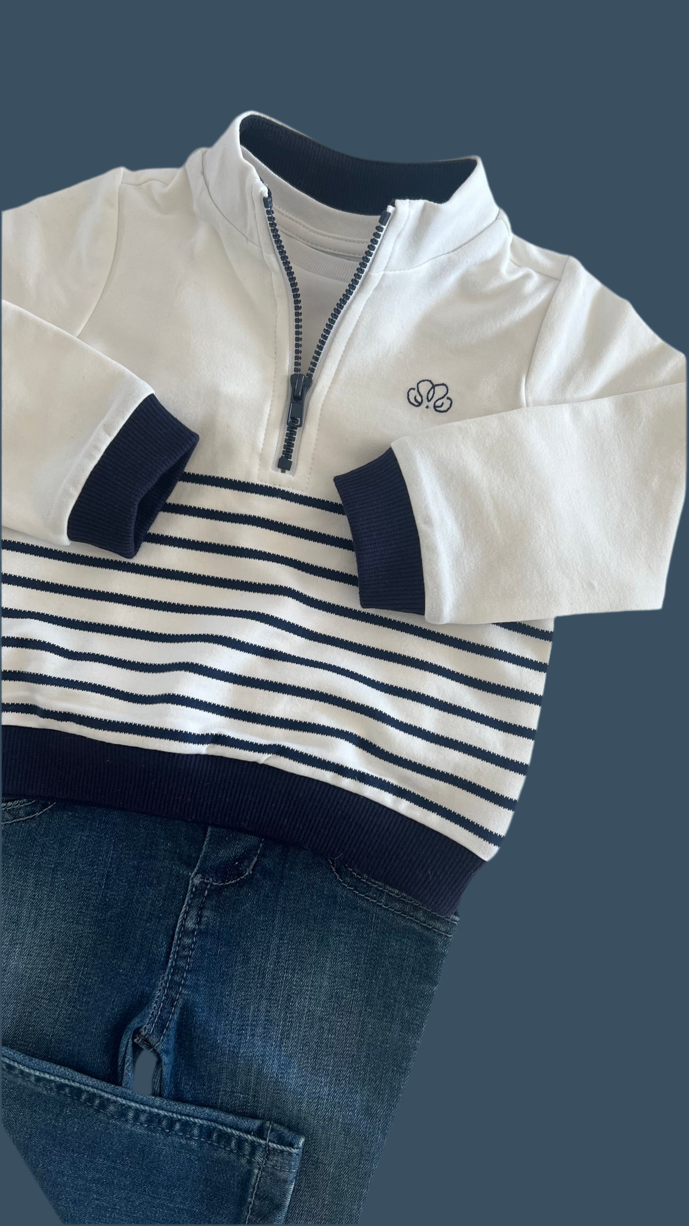 SWEATER ZIPPER STRIPES