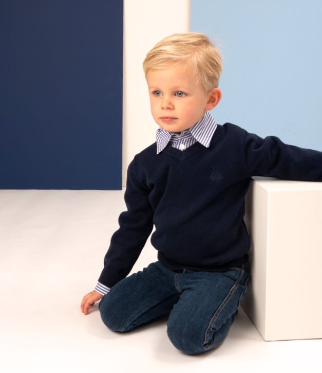 V-PULL COTTON DARK BLUE