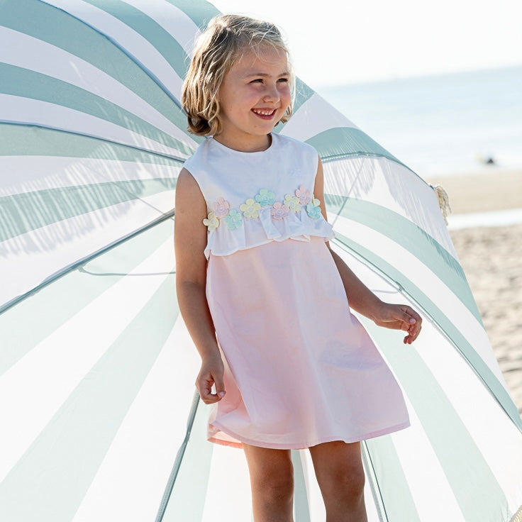 ROBE FLEURS À VOLANTS