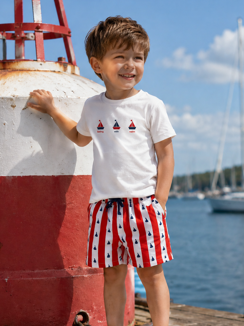 SWIM SHORT STRIPES BOAT