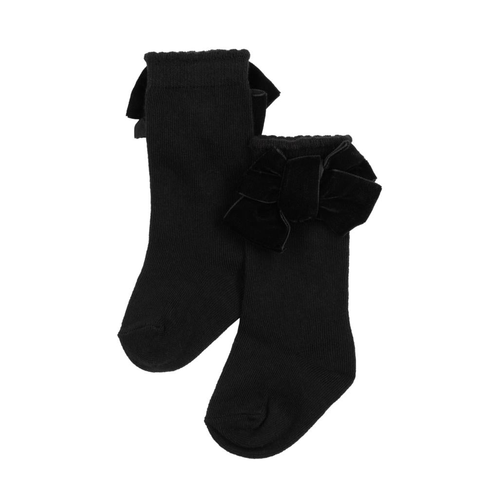 KNEE SOCKS BOW VELVET